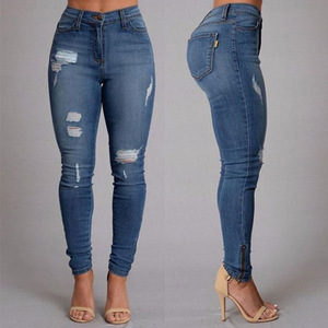 Hot women selling holes jeans women