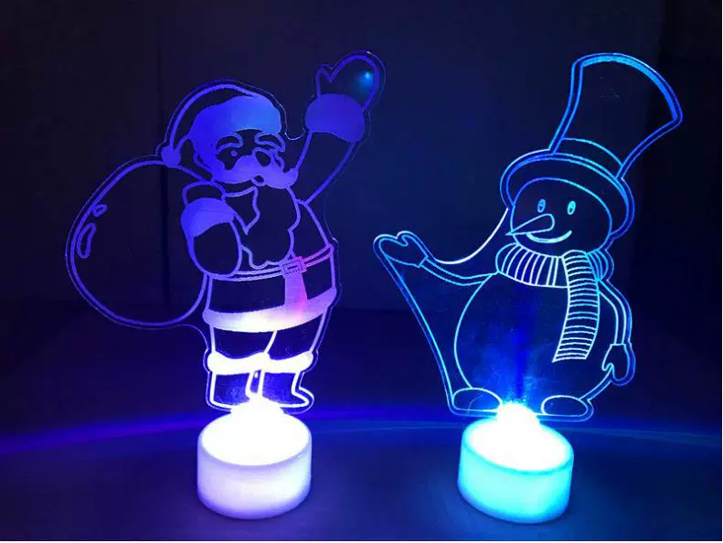Подсветка LED с цветовой сменой, мигающие оптоволоконные рождественские мини-ёлки, ночник-подарок
