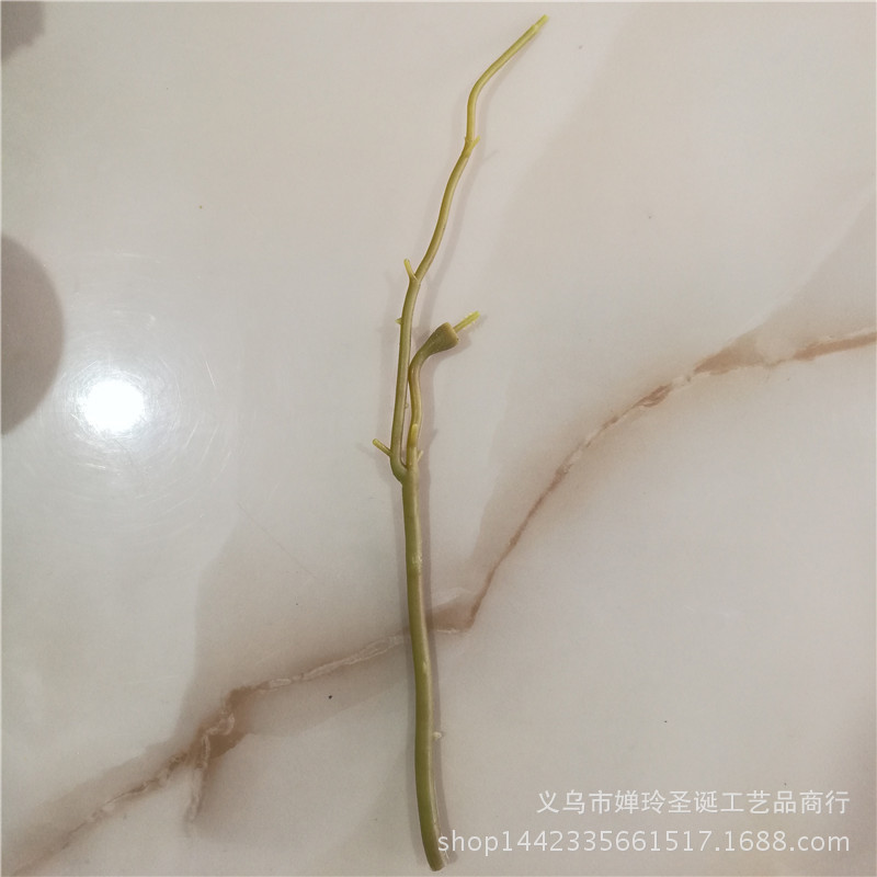 厂家供应仿真花枝头 36厘米两叉玫瑰花香皂花杆 婚庆花丝网花枝杆