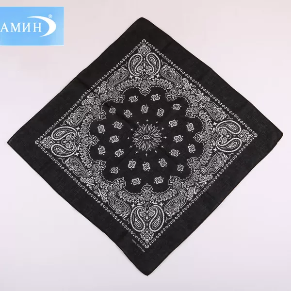 Old Factory 55cm Pure Cotton Sunflower Large Square Scarf Double Paisley Pattern All-Cotton Headscarf Bag Accessory Sports Trendy Item