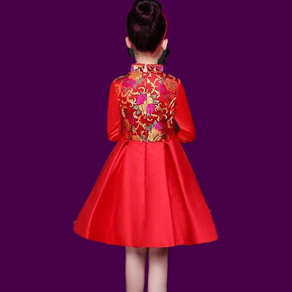 Children's dress, retro small princess costume, cheongsam, suit, autumn season, Chinese style 3