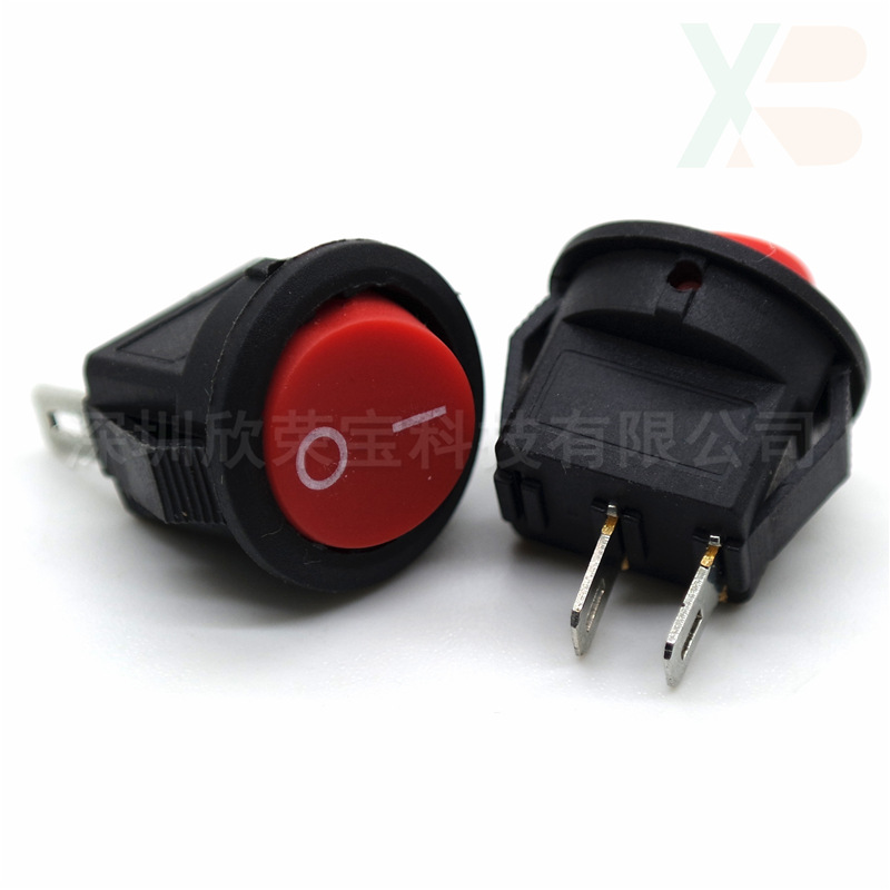 船型开关电源开关小开关上圆下方KCD二档二脚红盖电源控制器开关