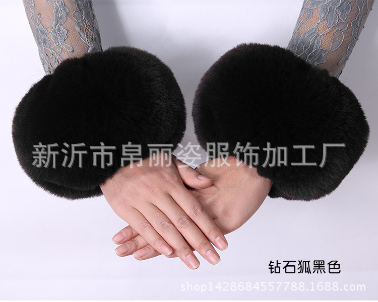 毛毛袖套腕袖口仿狐狸毛批發短款皮草兔毛護腕毛絨手套環女冬