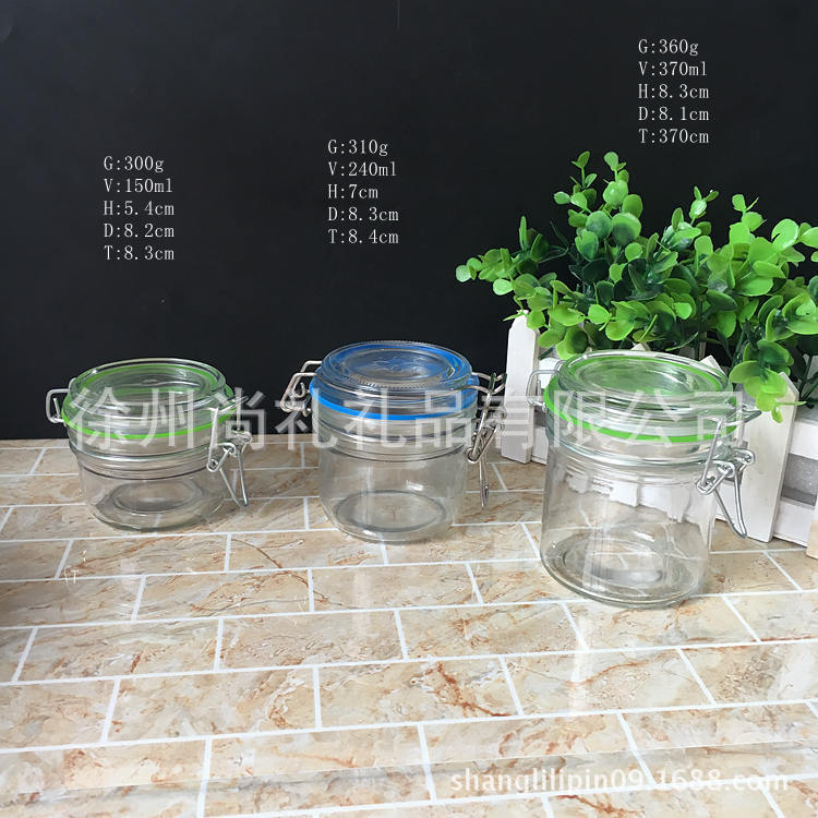 500毫升玻璃储物罐/卡扣方形1L奶粉茶叶密封玻璃罐   厂家供应
