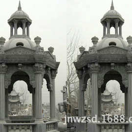 晚霞红欧式石雕石雕凉亭批发 祠堂石材加工欧式亭子图片及价格