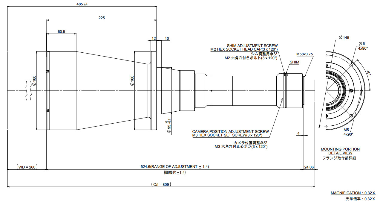 日本Moritex茉丽特 工业摄像机镜头 MTL-13543M58-032
