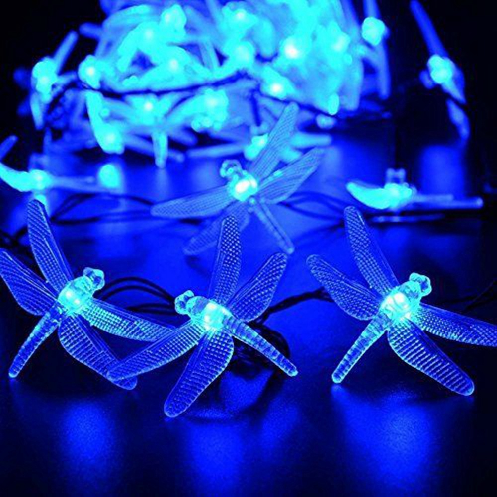 20 LED Battery Operated Dragonfly Led String Lights For Patio Garden