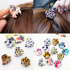 韩国饰品批发高贵精致爱心豹纹i波点梅花形状小号发抓夹亚克力发