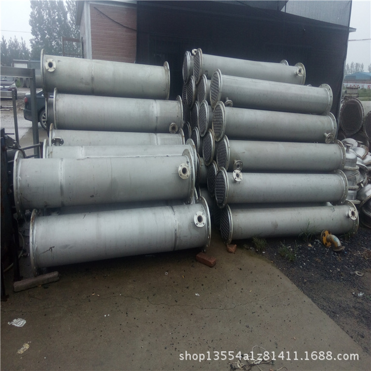 出售不锈钢304冷凝器二手100平方列管式冷凝器20平方螺旋板换热器