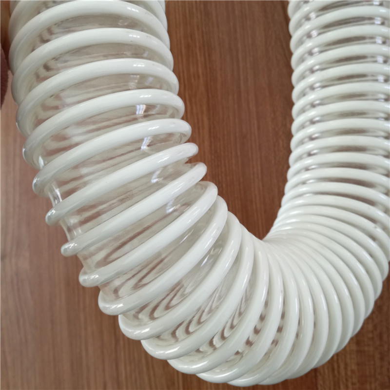 塑料白筋输粉管防静电物料抽吸pu塑筋管38mm食品级平滑输送管