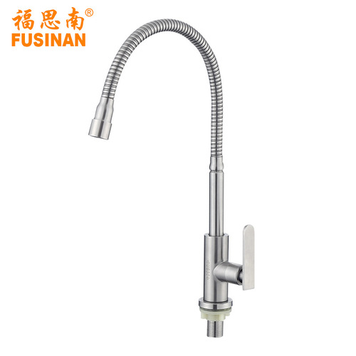 Cross Mirror E-commerce 304 Stainless Steel Universal Rotating Single Cold Kitchen Faucet Dish Basin Sink Faucet Factory Direct Sales