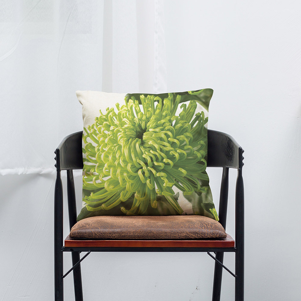 家居田园风 清新植物印花棉麻抱枕套 家居沙发抱枕 办公午睡抱枕