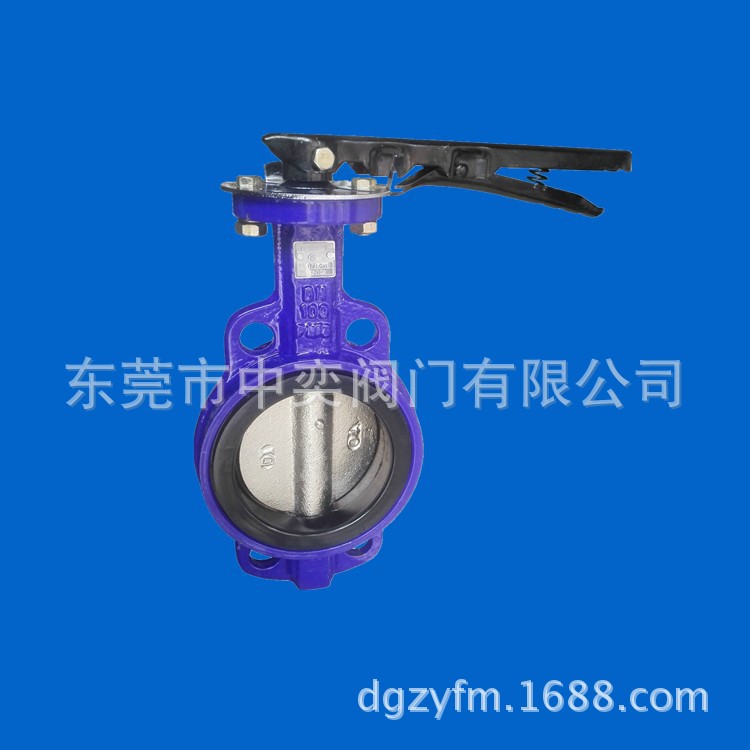 手动黑胶对夹蝶阀D7A1X-16衬胶蝶阀DN50-65-80-100-125-150