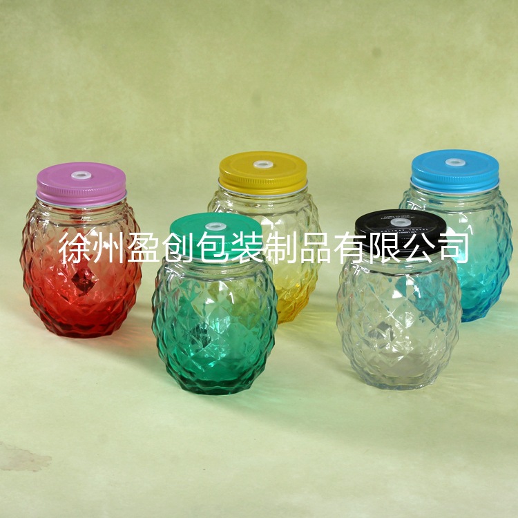 厂家菠萝把手杯 公鸡杯 饮料杯 梅森杯 发光玻璃把子杯