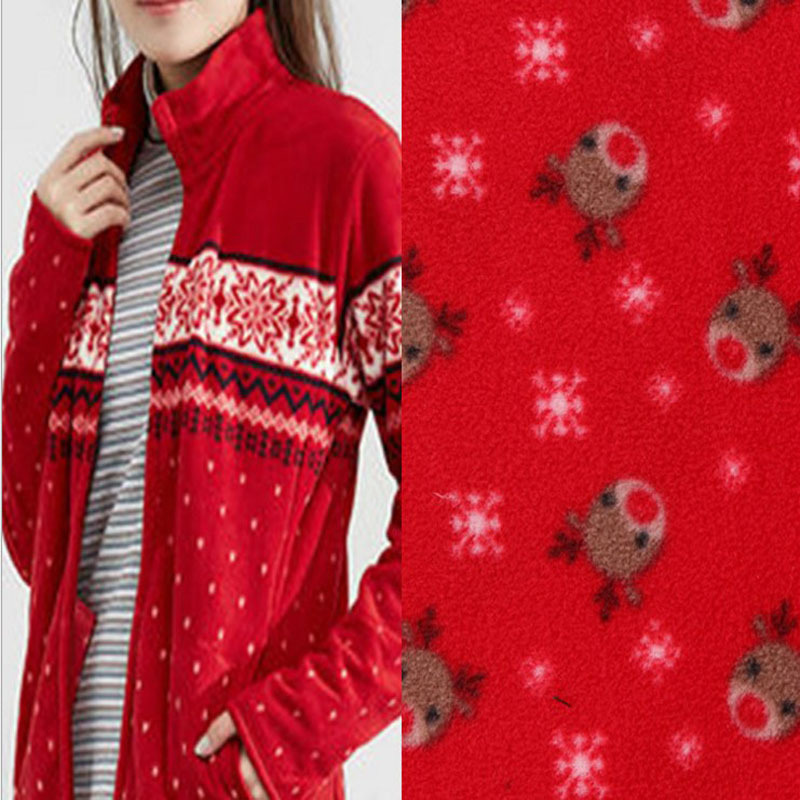 厂家热销活性印花摇粒绒 秋冬新款涤纶抱枕面料 休闲服装用布