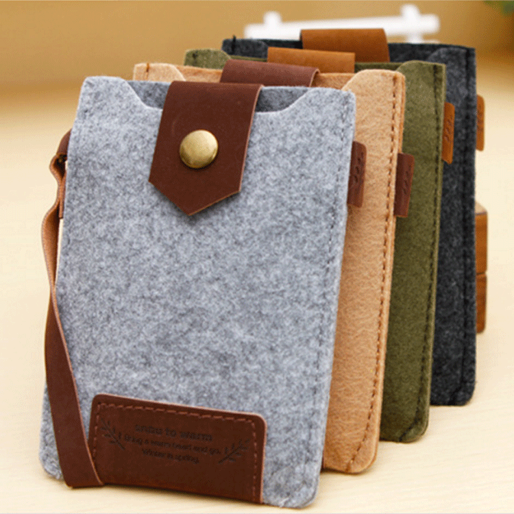 厂家供应毛毡包 时尚精美手机包定制欧美风范手机保护套 可印logo