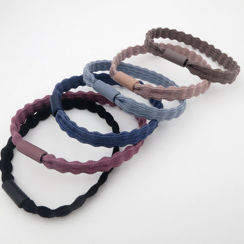 韩版高品质 6色基础打底款头绳  高弹力文艺森女系扁豆带发圈头饰