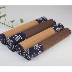 Blue and white cloth bamboo mat fabric matching tea pad dry foam mat table flag bag cloth bamboo pad tea curtain heat insulation pad tea set accessories 