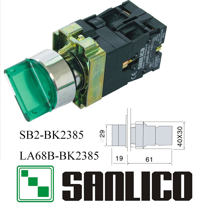 金属带LED灯选择转换旋转LA68B SB2 XB2-BK2385按钮开关