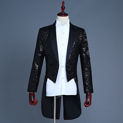 men's jazz dance suit blazers Magician sequined tuxedo men stage dress coat nightclub bar bel canto chorus conductor