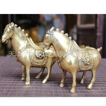 宇卓铜器纯铜唐马一对黄铜马 铜工艺品摆件铜马家居装饰