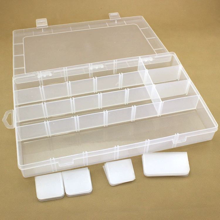 Extra -large 24 square square box plastic box transparent PP parts storage box jewelry finishing box chronic component box