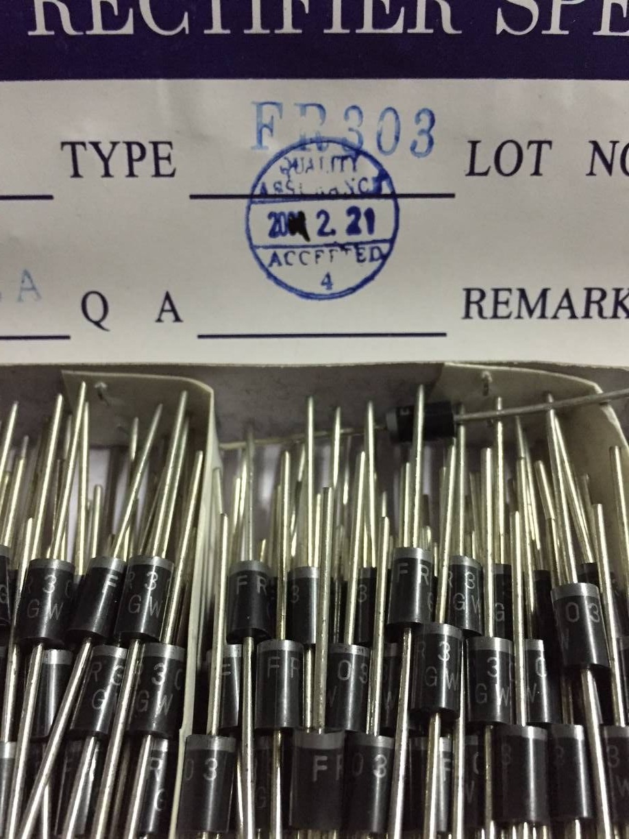 FR303 直插FR303 3A/300V DO-27 DO-201快恢复二极管