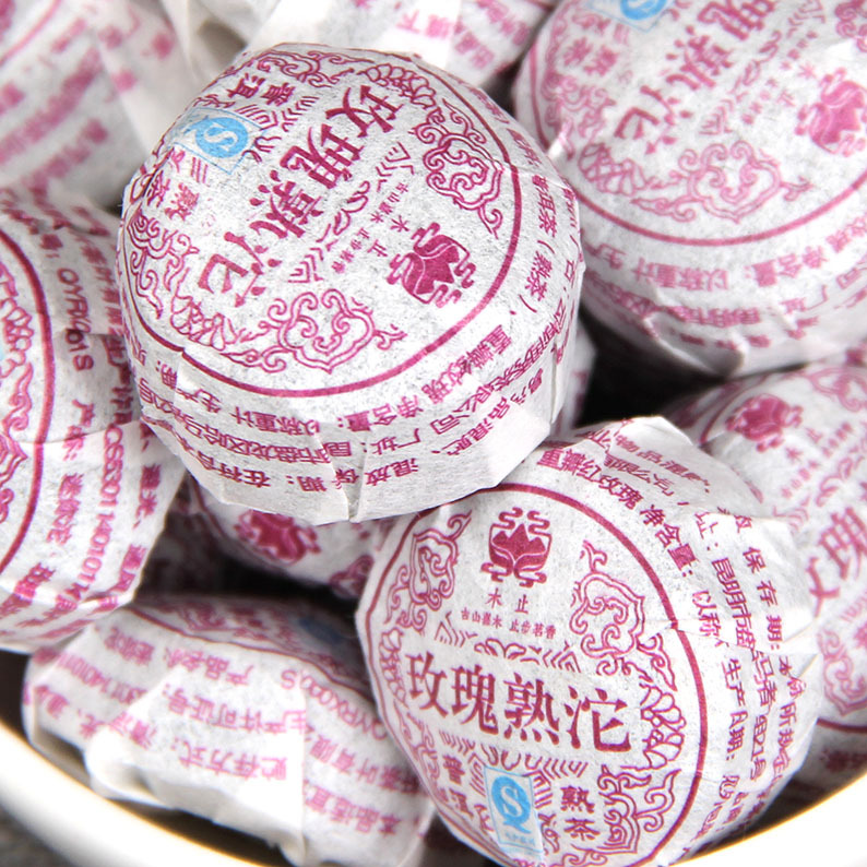 批發雲南勐海普洱茶 熟茶 木止玫瑰香沱 迷你小沱玫瑰普洱