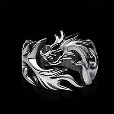 Korean style personalized domineering dragon ring men's dragon pattern ring fashion retro alloy ring trendy men's punk jewelry