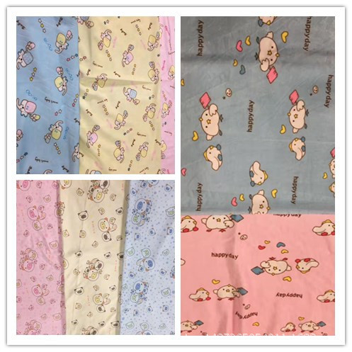 现货供应水晶绒 婴乐绒印花/素色 双面复合婴儿尿垫围嘴布