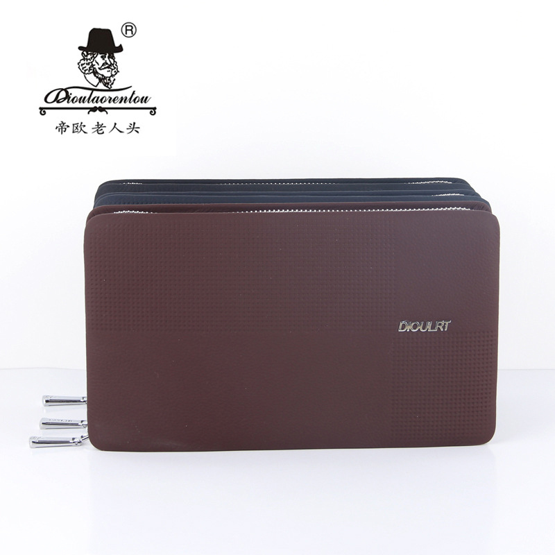 dioulaorenou Leather handbags Top layer leather Envelope bag man Grab bag Europe and America clutch bag Manufactor