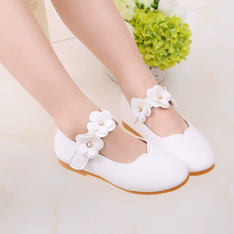 Shoes for leather shoes for early age, children's footwear for princess, 2019, Korean style, wholesale, flowered, for teenagers