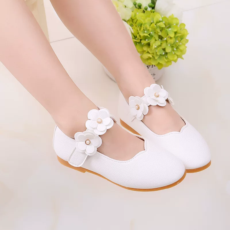 Shoes for leather shoes for early age, children's footwear for princess, 2019, Korean style, wholesale, flowered, for teenagers