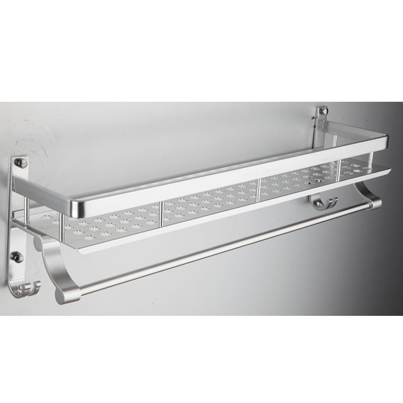 舒洁尚卫浴厂家批发 浴室卫生间 太空铝置物架托盘毛巾架