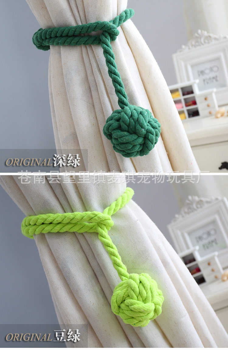 Simple Hand-woven Cotton String Ball Tie-up Curtain Decoration Wholesale display picture 8