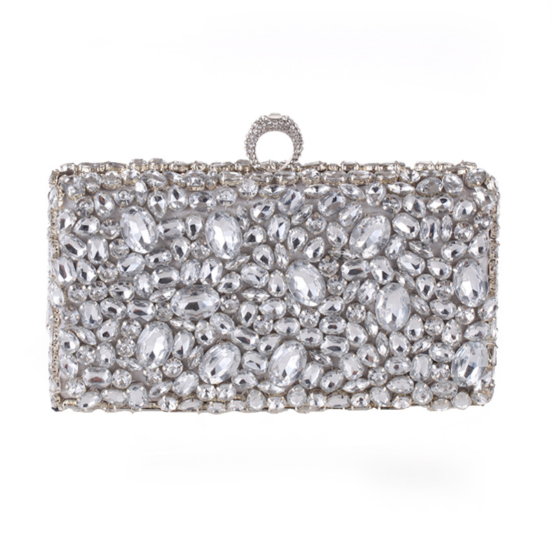 Style Acrylic Diamond Chain Women's Clutch Bag Cross Section Square Evening Party Handbag display picture 4