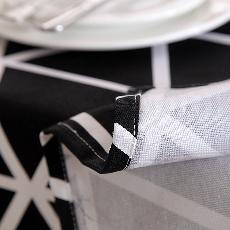 Modern Geometric Tablecloth Cotton Canvas For Kitchen And Dining_voghion.com