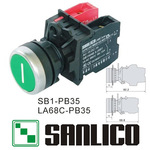 塑料带电源启动停止标志符号自复位LA68C SB1 M22-PB35按钮开关