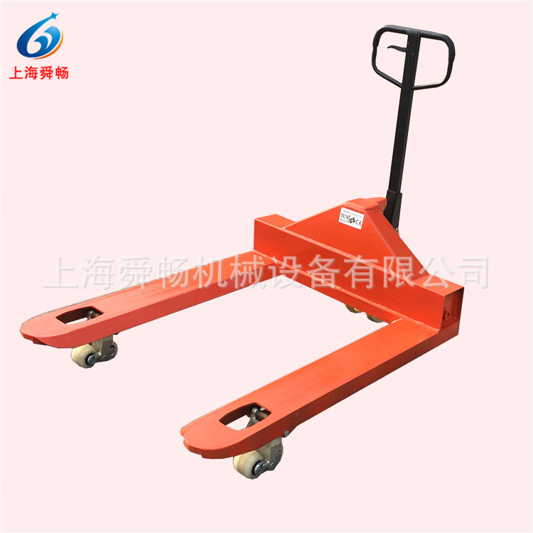 供应加宽型手动液压车升高搬运车 油压托盘叉车搬货车手推地牛
