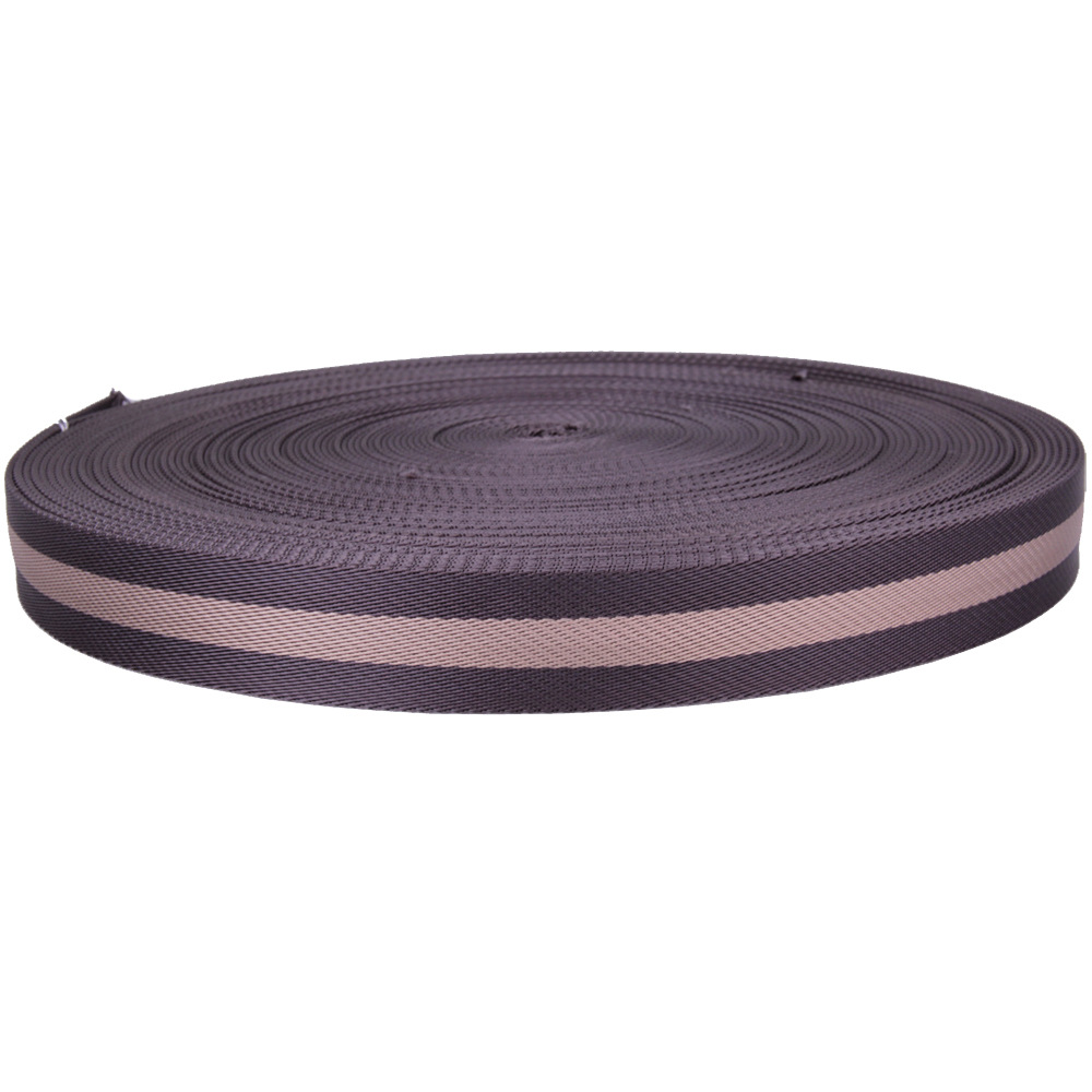 广东工厂现货 3.8cm 3分 灰间杏  有色尼龙带 锦纶织带