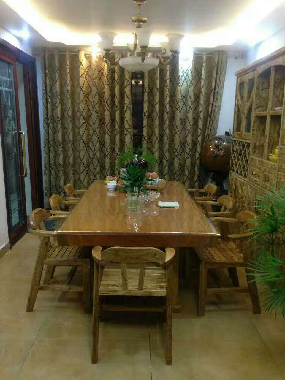 老榆木办公桌 实木总裁桌榆木老板台 会议桌 复古家具