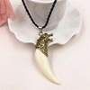 Personalized color imitation wolf tooth black rope necklace men's and women's jewelry 2 yuan store stall night market goods wholesale small gift