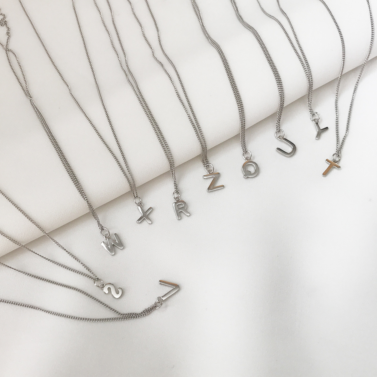 Daily Occasion 925 Sterling Silver Material 925 Sterling Silver Letter Pendant Necklace