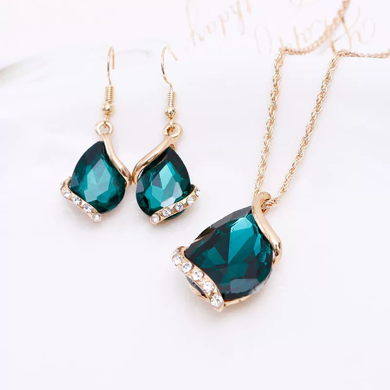 Стеклянный набор из бриллиантов, ожерелье, цепочка, Aliexpress