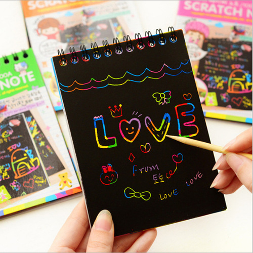 Factory direct selling hot selling diy scratch-off paper for children colorful scratch-off book 10*14 small Korean version scratch-off book wholesale