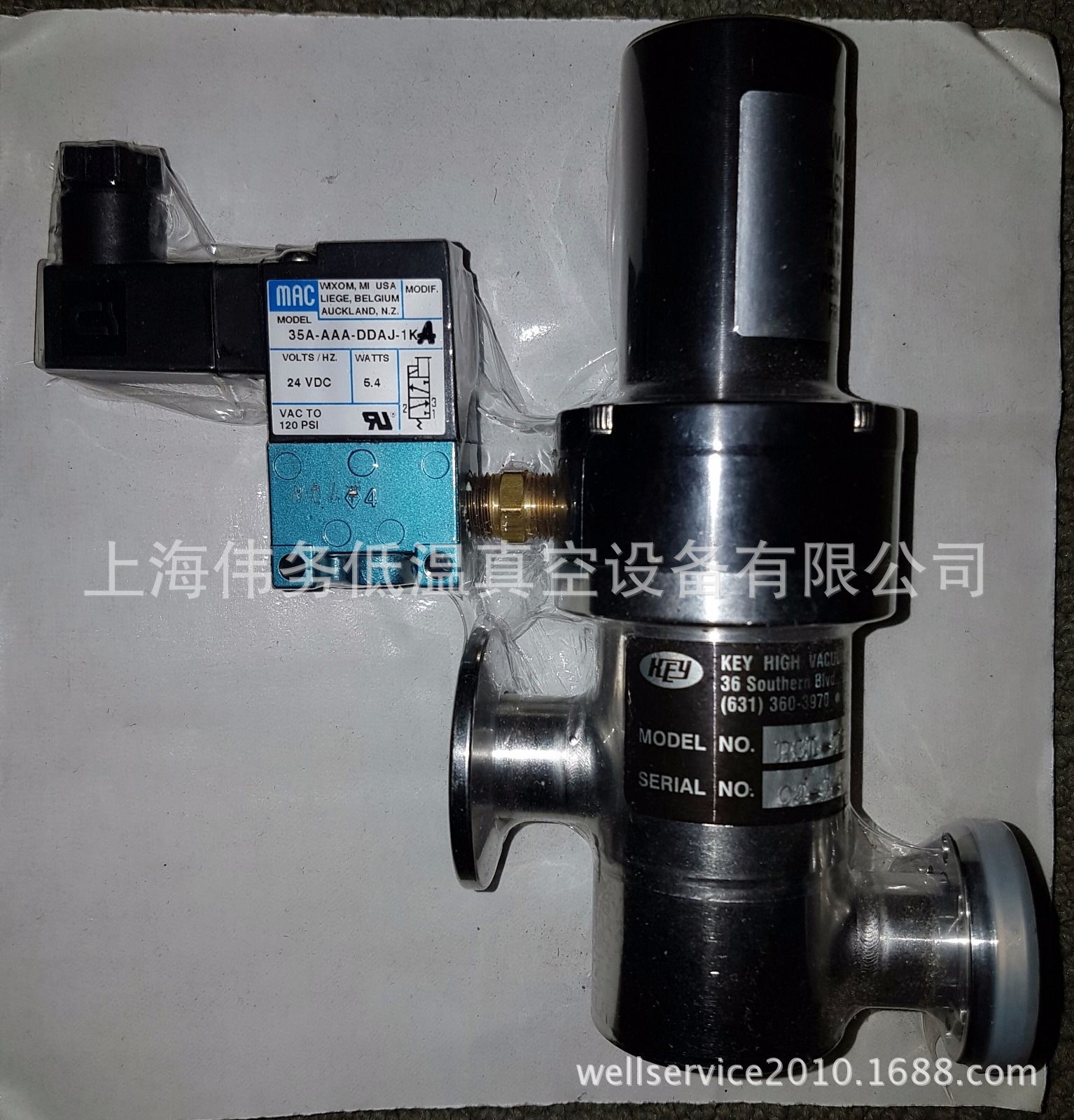 KEY HIGH VACUUM PRODUCTS VALVE MODEL PSL-200-K-N