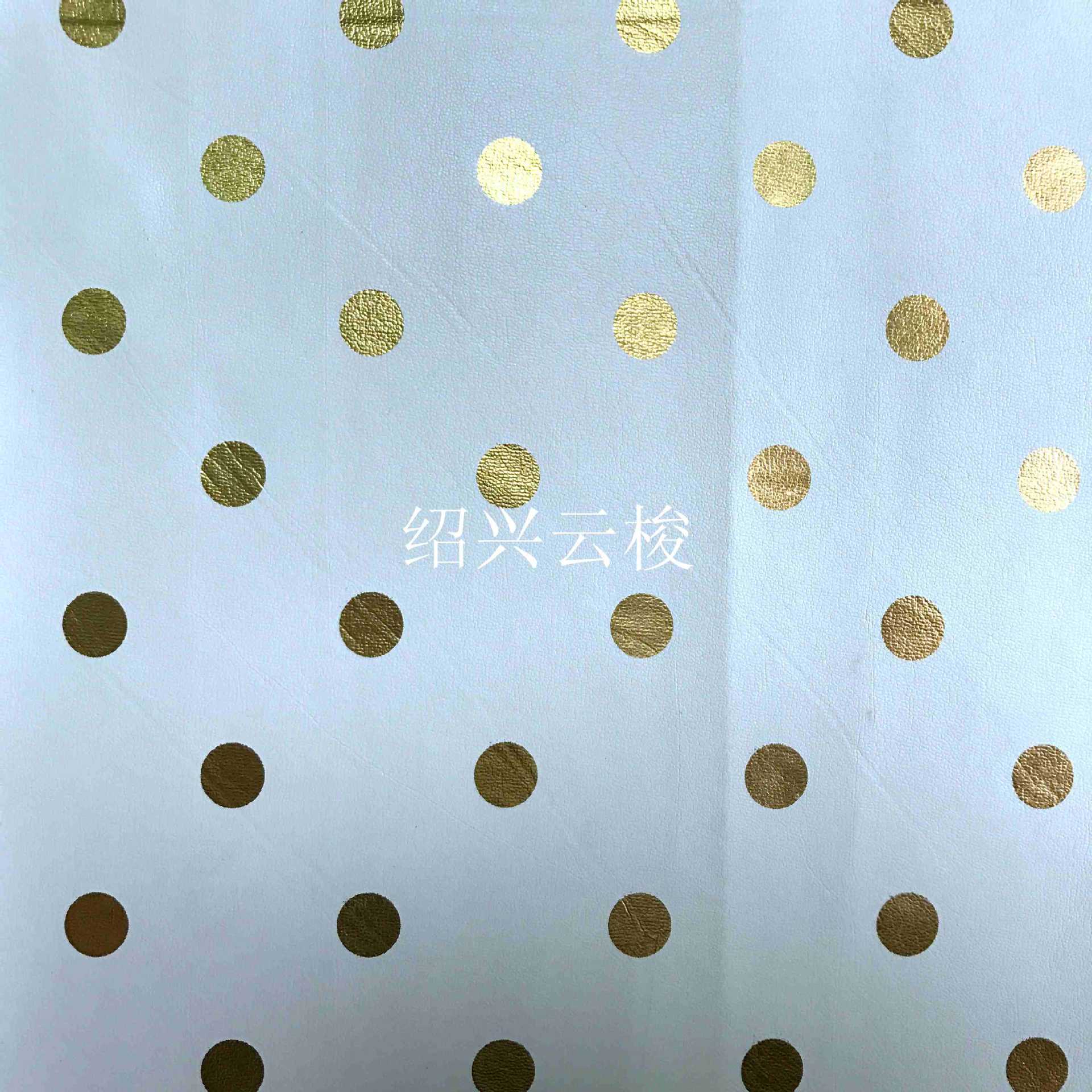 人造革印花 圆点烫金印花PU