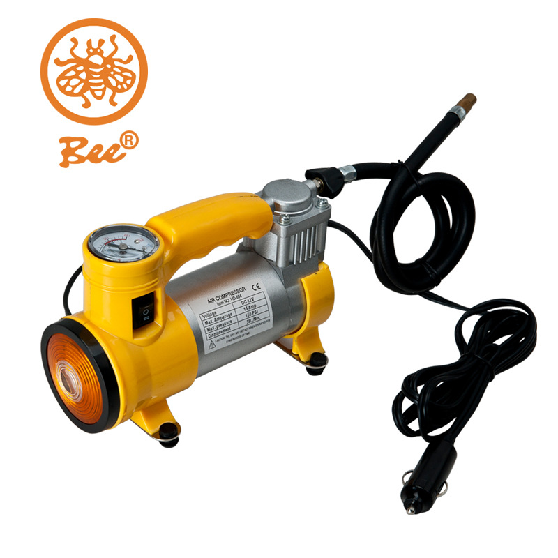 大力神电动车载车用打气筒自行车电瓶车摩托车轮胎电动充气泵带表