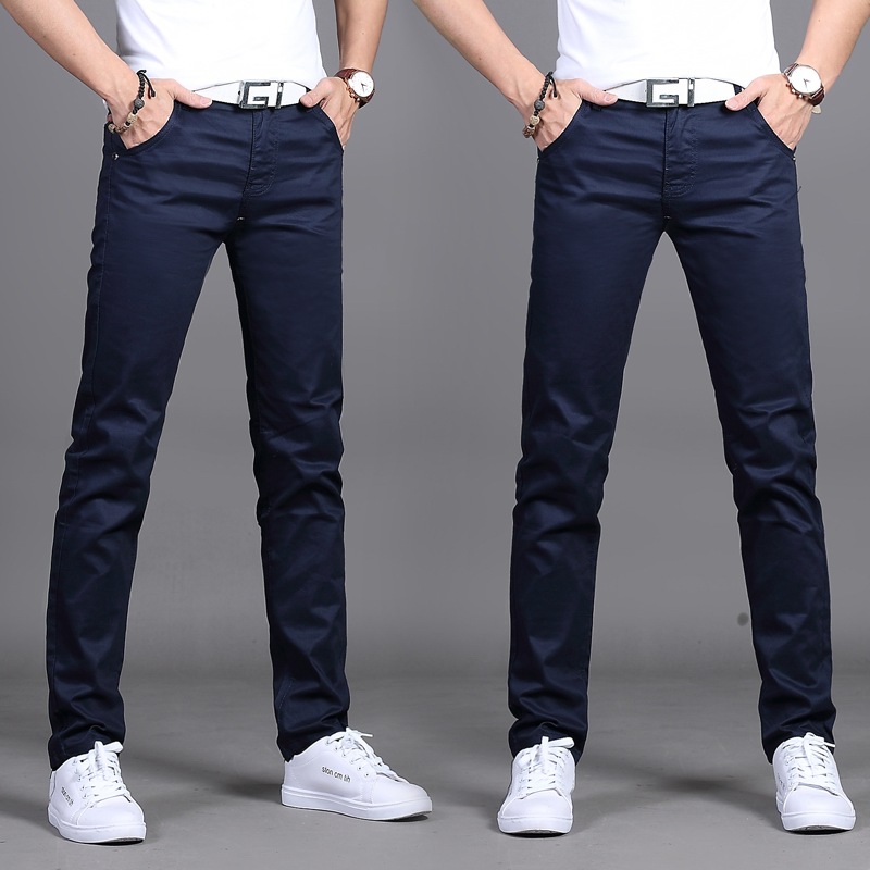 2020 pantalones casuales de otoño e invierno para hombres pantalones casuales de estilo coreano slim fit para hombres pantalones casuales rectos de cintura media para hombres pantalones de hombre al por mayor