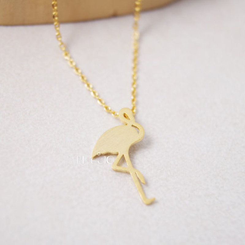 Cute Animal Necklace Ostrich Red-crowned Crane Pendant Necklace Short Fine Clavicle Chain Wholesale display picture 1